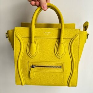 Brand New Celine Nano Luggage Bag in Mimosa